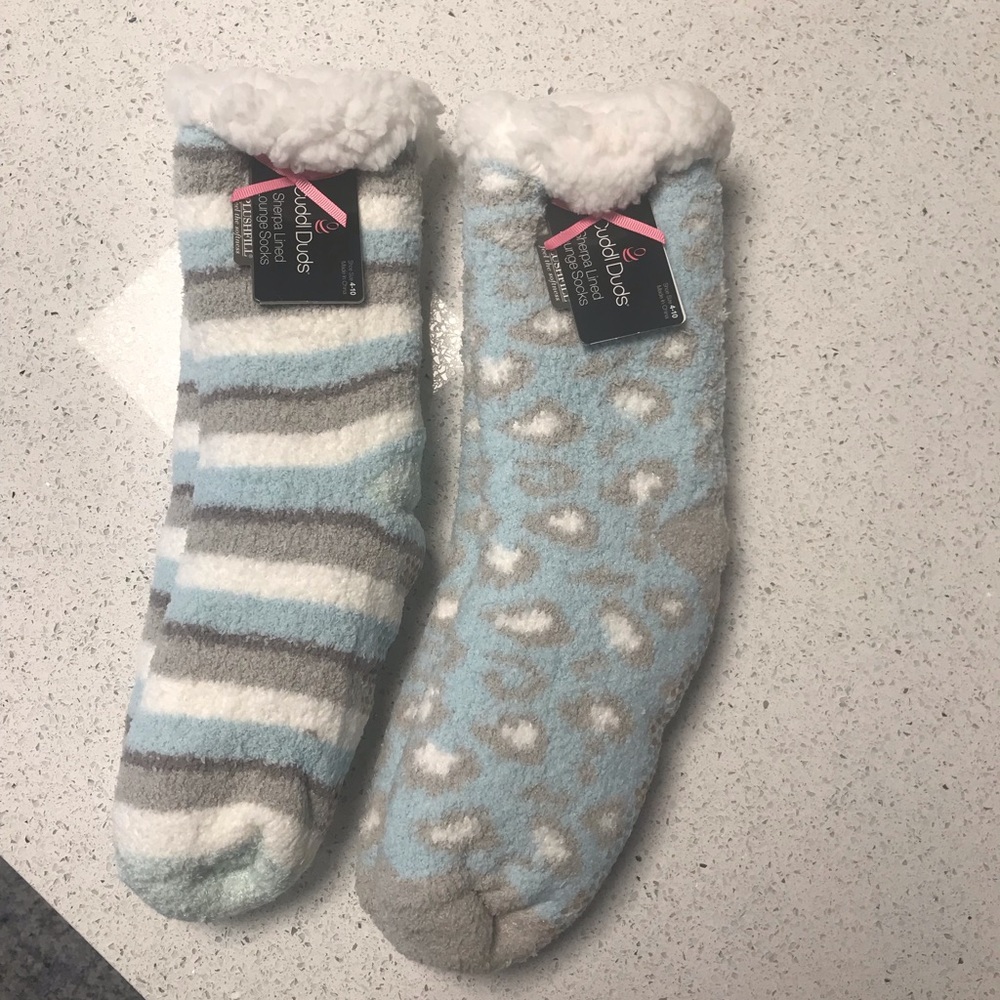 Cuddl Duds Faux Sherpa Cozy Lined Socks Set of 2 NWT
